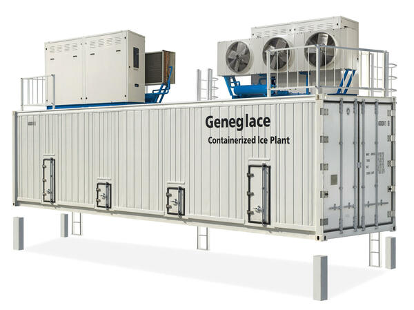 Containerized automatic ice storages to store ice safely